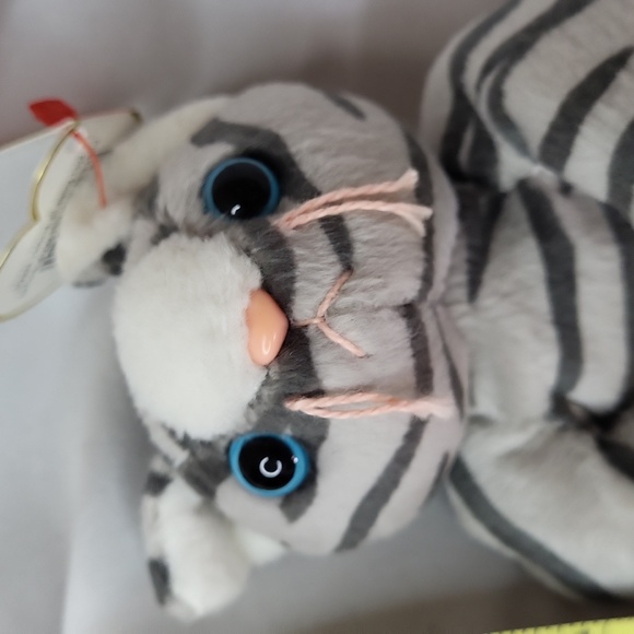 Prance Ty Beanie Baby 1997 vintage plush gray stripe cat - Picture 8 of 9